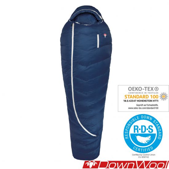 Schlafsack von Grüezi bag "Biopod DownWool Ice 185" Blau